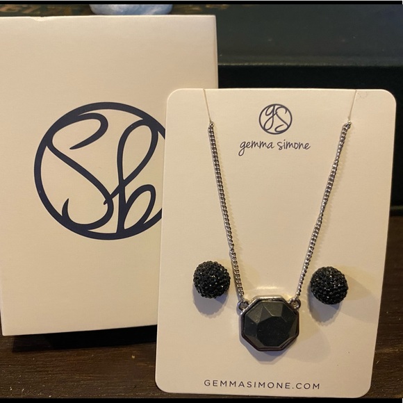 NEW Gemma Stone Necklace & Earring Set - Picture 3 of 3